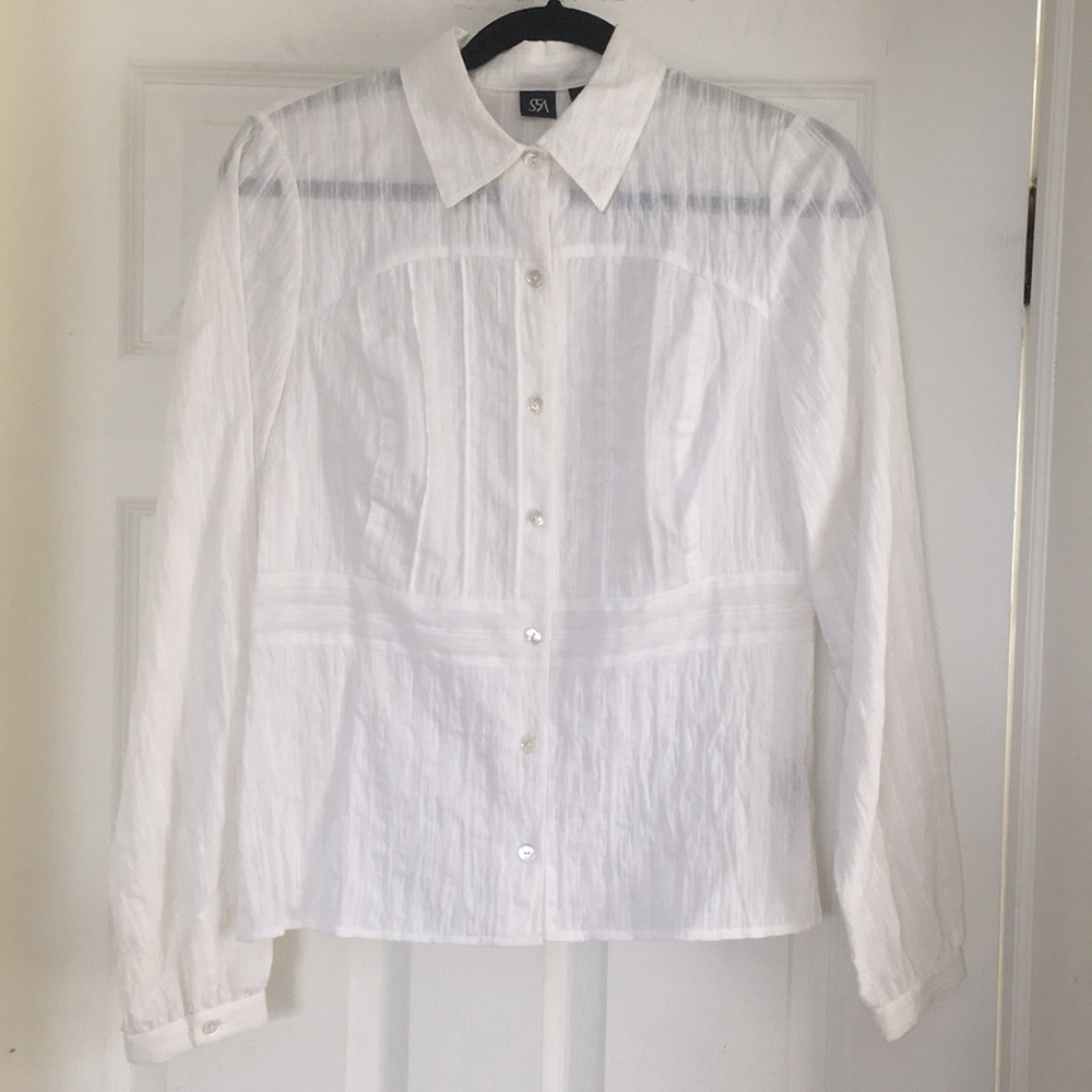 New White Button Down Blouse